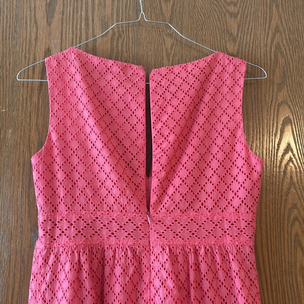 Maggy London Orange Pink Sheath Mini Dress V-neck Sleeveless Size 6 - Picture 6 of 7